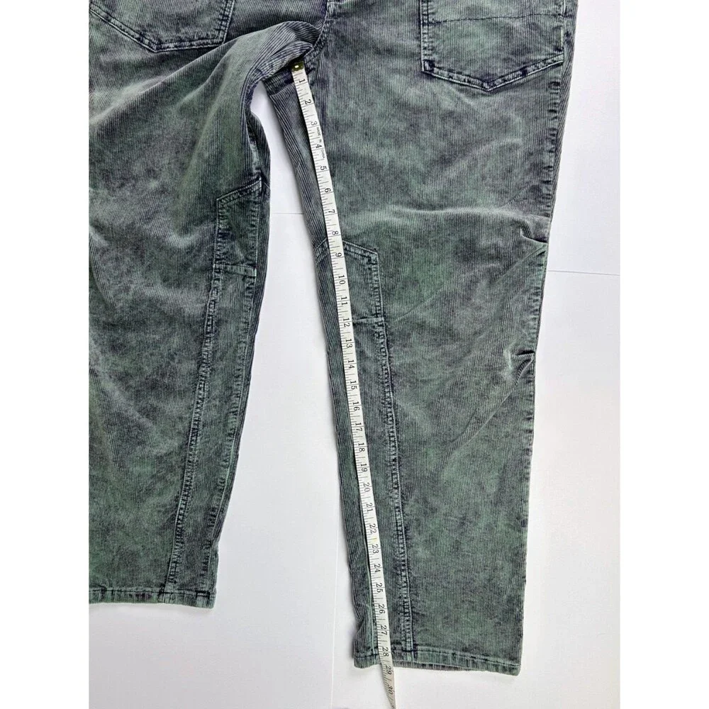 NWT Pilcro Anthropologie The Wanderer Corduroy Cargo Pants Light Green Casual 32 - Picture 8 of 16